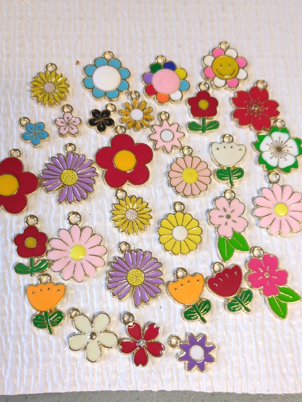 ❤️3/$10❤️ Y35 Flower Enamel Charms - Assorted Colors for DIY